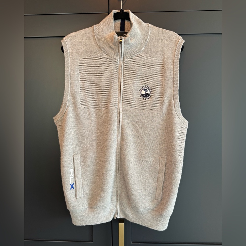 RLX Ralph Lauren Men's Light Gray Zip-Up Knit Vest
